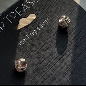 Silver Treasures Sterling Silver Knot Earrings! 💥